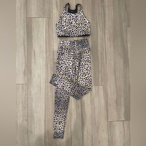 Terez Multi Leopard Tank and Leggings Size XS Pants and Size Small Top